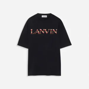 Black Lanvin Classic Curb Red Letter T Shirt