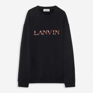 Embroidered Lanvin Paris Black Curb Sweatshirt