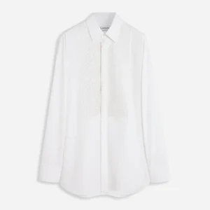Embroidered Plastron Lanvin Paris Womens White T Shirts