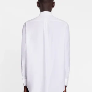 Embroidered Plastron Lanvin Paris Womens White T Shirts back