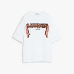 Lanvin Curb Pink Lace White Tee Shirt